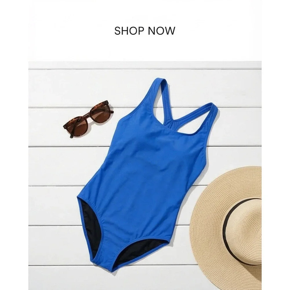 Speedo Womens 18 PowerFLEX One‎ Piece Swimsuit Hyper Blue NWT RV $68